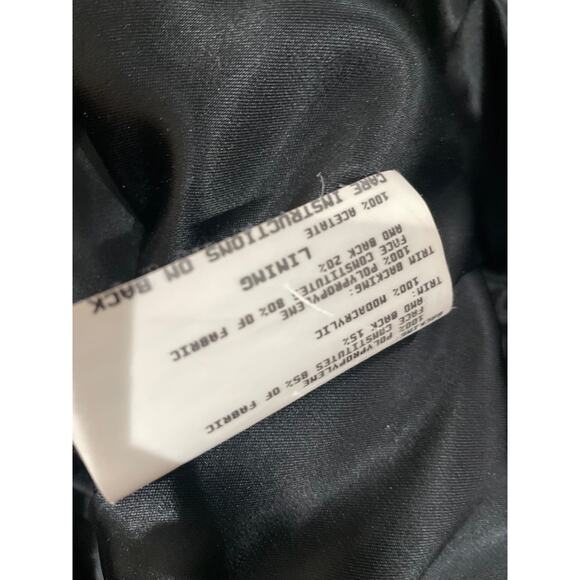 Vintage Black Faux Fur Shearling Coat Leopard Print Collar Cuffs Plush Size M - Picture 13 of 14